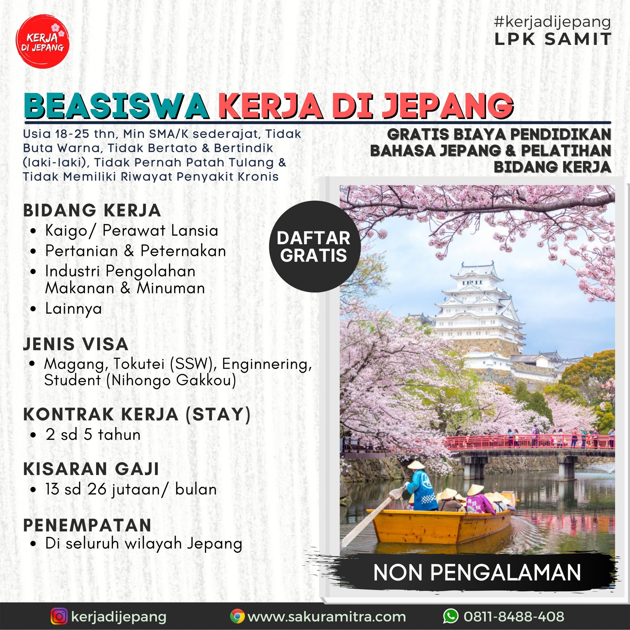 Beasiswa Kerja di Jepang – LPK SAMIT Lembaga Pelatihan dan Keterampilan